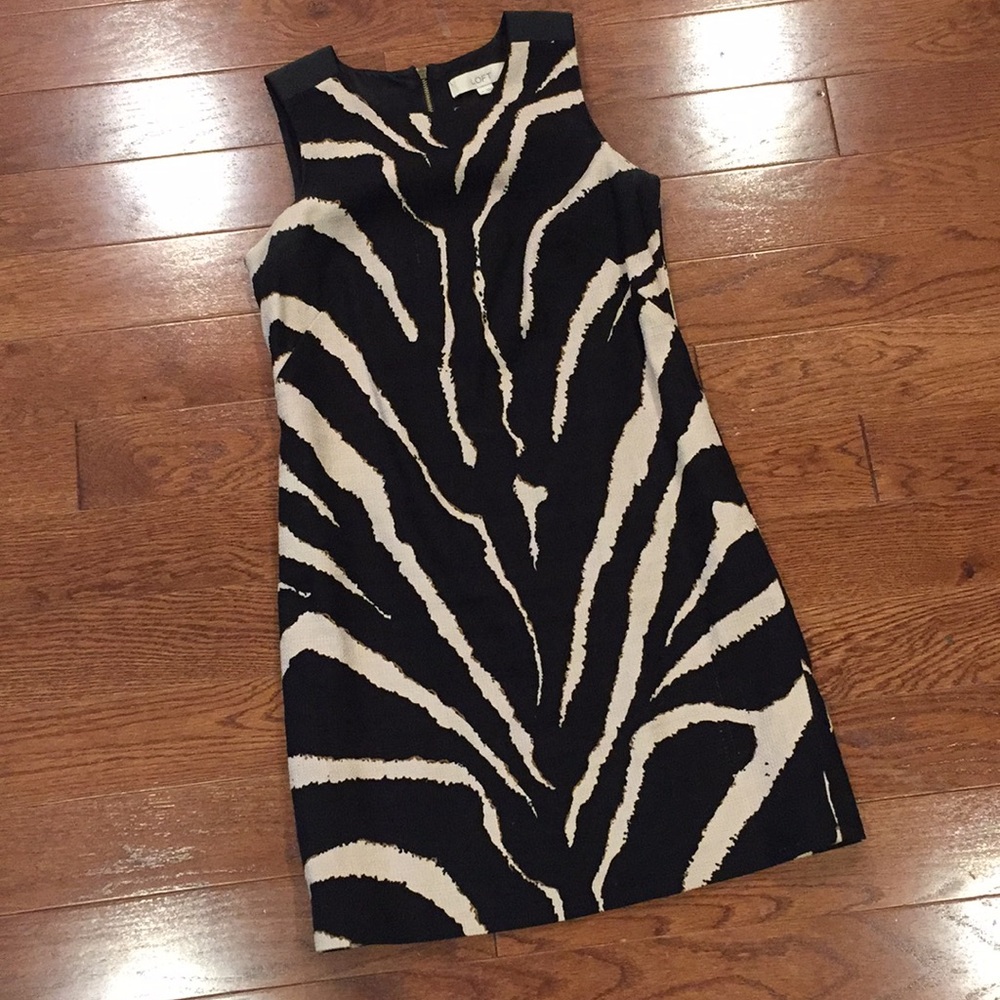 LOFT animal print dress size 0 petite